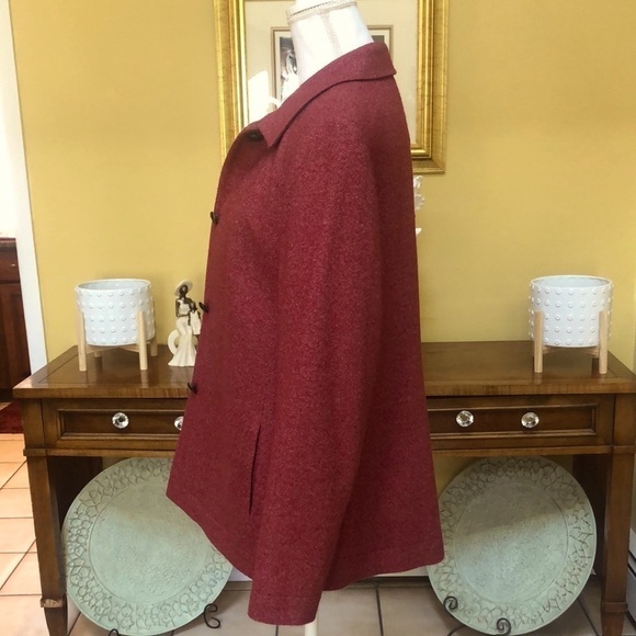 Vtg Talbots Women’s Plus Wool Silk Blend red Orange Tweed Blazer Made In USA 14 - Picture 7 of 16